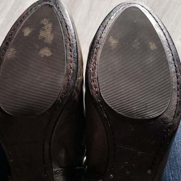 Frye Steffi Pull On Harness  Biker Kitten Heel Grey Boots - Picture 9 of 16